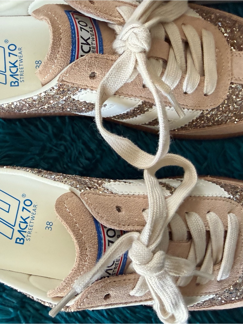 Back 70 EASTER in GLITTER GOLD Backless Sneakers🪩👟 - Picture 3 of 10